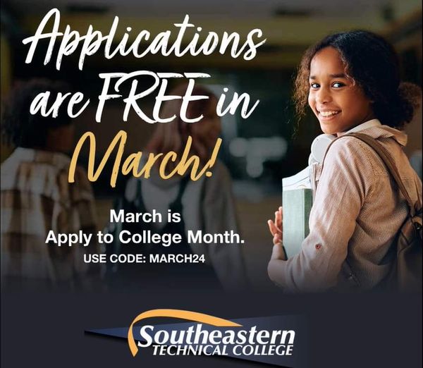 Applications are free at Southeastern Technical College, USA